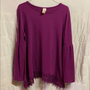 Bell Sleeve Lace trim tunic